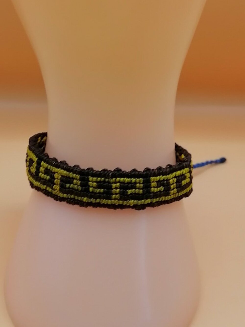 Peruvian Handmade Bracelet Woven with Macrame Thread Andean Labyrinth Design